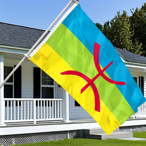 <span class=keywords><strong>Drapeau</strong></span> <span class=keywords><strong>berbère</strong></span> amazigh en tissu, à suspendre à l'extérieur, 100% polyester, pour les événements, les fournitures de fête - Product Image 2