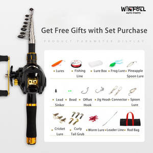 Caña de Pescar Telescópica de Fibra de Carbono con Carrete Giratorio, Kit Portátil Mini para Lubina y Trucha, 7 Secciones con Guías de Acero Inoxidable para Pesca a Distancia - Product Image 4