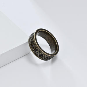 Nordic Vintage Viking Lettering Celtic Knot <b>Titanium</b> Steel <b>Ring</b> For <b>Men</b> Fashion Accessory - Product Image 4