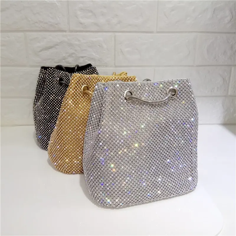 New Arrival Crystal Diamond Bucket Crossbody Bag Evening Clutch Bags Rhinestone Purses And Handbags For Women