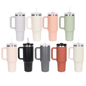 40oz <span class=keywords><strong>Mug</strong></span> với xử lý Tumbler rơm thép không gỉ cà phê termos Cup trong xe chân không bình nước cầm tay chai - Product Image 5