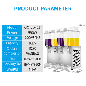 Distributeur <span class=keywords><strong>de</strong></span> <span class=keywords><strong>jus</strong></span> réfrigéré 16L * 4 réservoirs Station <span class=keywords><strong>de</strong></span> <span class=keywords><strong>jus</strong></span> en libre service <span class=keywords><strong>Fontaine</strong></span> <span class=keywords><strong>de</strong></span> pulvérisation pour kiosque à dessert Café Sweet Bar - Product Image 6