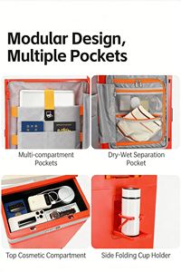 <span class=keywords><strong>Valise</strong></span> à ouverture latérale avec miroir LED et port <span class=keywords><strong>de</strong></span> charge USB, valises rigides pour bagages à main, ensemble <span class=keywords><strong>de</strong></span> bagages <span class=keywords><strong>de</strong></span> voyage - Product Image 4