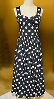 Robe de soirée XXL vintage, style printemps-été 2026, robe élégante à bretelles spaghetti, imprimé floral, longueur mi-mollet, robe noire de club