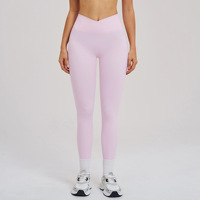 Ensemble de vêtements de sport respirant à séchage rapide en Spandex/Nylon, pantalon de yoga fitness taille haute très élastique avec logo frontal, tenue de sport une pièce