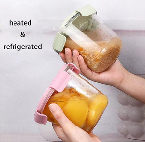 ภาชนะเก็บอาหารทรงกระบอกแก้ว & โถห้องครัวพร้อมฝาปิดที่ปิดสนิทตู้เย็นไมโครเวฟและเครื่องล้างจานเหมาะสม - Product Image 3