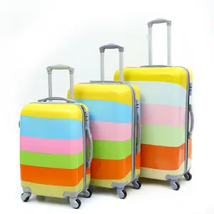 Bolsas de carrinho para bagagem, malas de carrinho com desenhos animados da moda, 20/24/28 polegadas, 3 peças