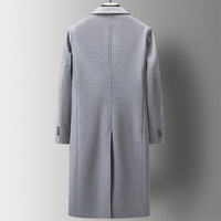 Manteau long en laine pour homme automne-hiver, double boutonnage, anti-plis, anti-rétrécissement, col mandarin, grande taille