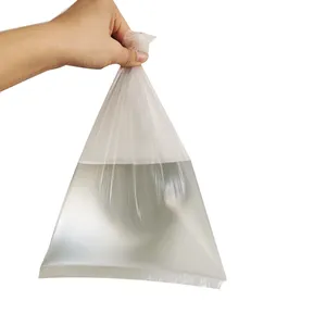 Materiale HDPE per imballaggio a prova di acqua in plastica trasparente con fondo piatto sacchetto di cina fornitore di dimensioni personalizzate