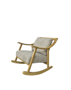Phong cách đơn giản bằng gỗ Rocking Chair mềm trắng <span class=keywords><strong>grey</strong></span> bọc tàu lượn ghế ăn - Product Image 5
