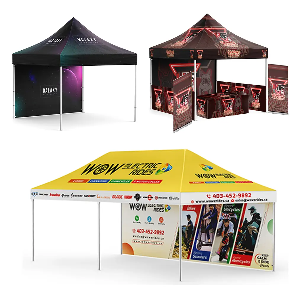 10 피트 20 피트 휴대용 팝업 이벤트 텐트 캐노피 맞춤형 인쇄 전망대 텐트 옥외 상업 광고 용