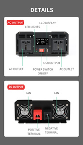 Onduleur 12V 24V 48V cc à 100V 110V 120V 220V 230V 240V AC 50/60hz 3000W puissance continue onde sinusoïdale pure - Product Image 4