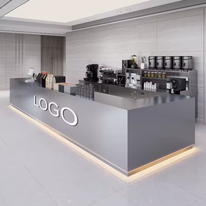Commercial Food Grade Stainless Steel Coffee Milk Tea Shop Equipment Undercounter Bar Counter Front <b>Desk</b> Customizable Size Easy - Product Image 2