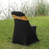 Housses de chaise extensibles dorées en spandex avec boucle pour Noël, mariages, banquets, célébrations, événements de baby shower