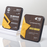 Placas de Madera Personalizadas con Impresión UV, Trofeos con Estrella de Metal y Placa de Premio para Medallas y Reconocimientos