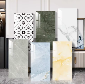 Motif <span class=keywords><strong>de</strong></span> marbre Haute brillance Luxe Réaliste Motif <span class=keywords><strong>de</strong></span> marbre Imperméable Résistant à l'humidité TPVC Marbre Feuille Panneau Mural - Product Image 1