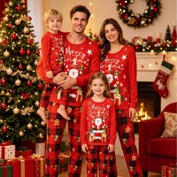 Ensemble de pyjamas de Noël assortis pour la famille, vêtements de nuit doux et amples à manches longues et col rond, pyjamas assortis pour la famille pour maman, papa et enfants