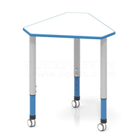 Bureau d'étude en bois semi-circulaire pliable et durable pour salle de classe, modèle SF-18FK, pour élèves de 3 à 5 ans