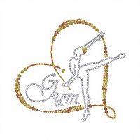 Prix de gros Motif en strass à dos plat en verre/cristal personnalisé, technologie de transfert thermocollant écologique pour t-shirts de gymnastique