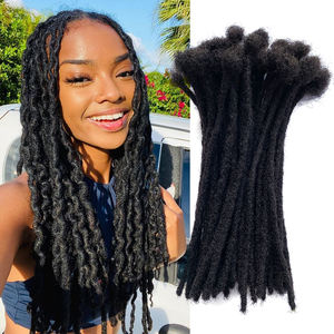 Extensions de <span class=keywords><strong>dreadlocks</strong></span> 100 % faites à la main en cheveux vierges Remy pour femmes/hommes, cheveux brésiliens, sans nœuds, peuvent être bouclées et décolorées - Product Image 1