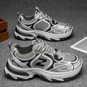 Zapatos Casuales de Diseño para Hombre 2025, Nuevos Tenis Deportivos Transpirables de Malla, Versátiles, con Suela Gruesa, que Aumentan la Altura, a la Moda, Color Beige - Product Image 2