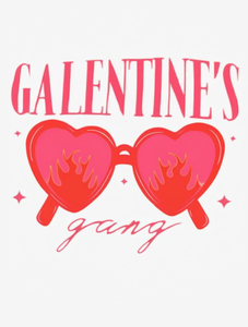 T-shirt da donna Galentine's Gang Heart Glasses, taglia plus, vestibilità regolare, manica corta, girocollo, casual, primaverile, in jersey di cotone - Product Image 1