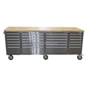 अतिरिक्त बड़े 96 इंच स्टेनलेस स्टील 24-दराज भारी शुल्क रोलिंग कैबिनेट बॉल असर स्लाइड पावर स्ट्रिप लॉकर - Product Image 4