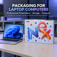 Boîte pour ordinateur portable imprimée en offset aux couleurs vives avec structure ondulée sécurisée pour ordinateurs portables de jeu, vente au détail de produits technologiques et emballage cadeau pour appareils