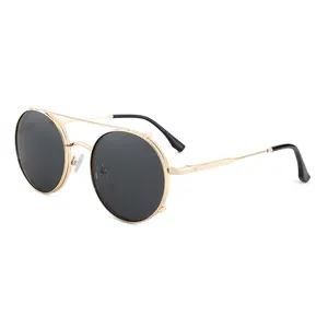 Модные Классические солнцезащитные очки в итальянском стиле с металлической оправой и застежкой от китайских производителей