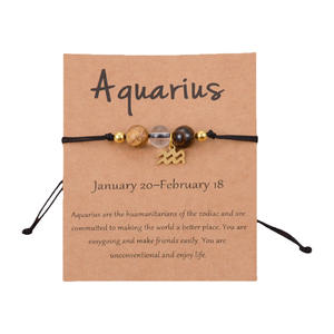 Cristallo curativo 12 segno zodiacale braccialetti di perline per le donne e gli uomini in pietra naturale Chakra astrologia braccialetti alla moda stile - Product Image 5