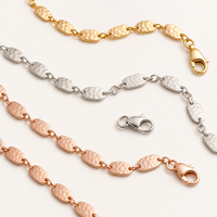 Collar de Eslabones Ovalados Martillados Personalizados, Cadena de Metal en Tono Plateado, Joyería para Mayoristas