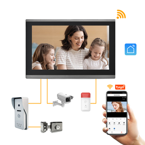 Système IP <span class=keywords><strong>de</strong></span> bonne qualité, moniteur intérieur 10 pouces, étanche IP65, sonnette filaire, application Tuya, WIFI, vidéophone, <span class=keywords><strong>interphone</strong></span> vidéo - Product Image 1