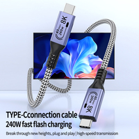 Vente en Gros 240W USB4.0 Type C Câble 40Gbps Charge Rapide 8k USB C Câbles de Données pour Téléphone Mobile Android Câble Fabricants