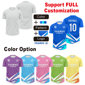 Maillot de football personnalisé pour homme adulte, t-shirt d'équipe de football à manches courtes, respirant, séchage rapide, polyester, uniforme imprimé - Product Image 4