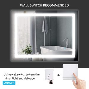 Applique murale moderne LED <span class=keywords><strong>avec</strong></span> <span class=keywords><strong>miroir</strong></span> carré et <span class=keywords><strong>interrupteur</strong></span> tactile pour <span class=keywords><strong>salle</strong></span> <span class=keywords><strong>de</strong></span> <span class=keywords><strong>bain</strong></span> luxueuse, <span class=keywords><strong>avec</strong></span> <span class=keywords><strong>luminaire</strong></span> linéaire - Product Image 2