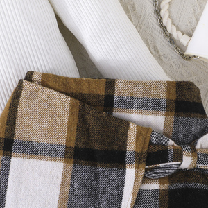 Girl 3-8 Years Sweet Bows Dress Set Fashion <b>Bubble</b> Sleeve <b>Top</b> Paired Pleated Skirt Two-piece Set - Product Image 5