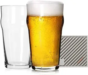 Nuovo arrivo logo personalizzato bicchiere da birra resistente al calore bicchiere da pinta trasparente bicchiere da succo di frutta bicchiere da latte creativo per la festa