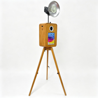 Set Photo Booth Kayu Vintage untuk Pernikahan, Kompatibel dengan Kamera DSLR Digital, Smartphone, iPad, Kapasitas 15 Orang, Cetak Instan