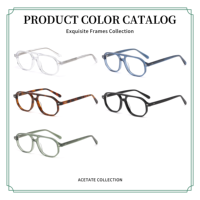 Montures de lunettes pour hommes en acétate, style vintage, double pont, monture complète, lunettes optiques