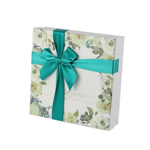 Großhandel Luxus Custom Design Logo Hochwertiges Geschenk papier Bastel papier Wickeln Sie die Geschenk box mit einem Schleifen band