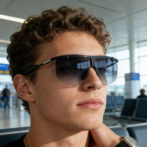 Lunettes de cyclisme pour hommes, lunettes de soleil de sport d'extérieur, montagne, protection UV400, monture noire, verres PC - Product Image 2