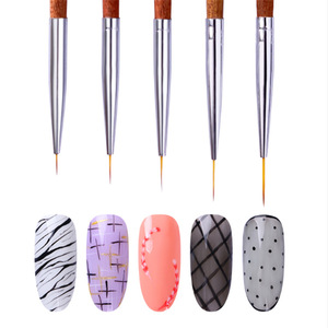 Lot de 5 pinceaux ultra fins pour nail art, stylos à gel pour dessin et traçage de lignes fines - Product Image 2