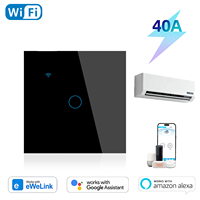 Interrupteur mural intelligent 40A EweLink Smart Life 1 Gang 1 Voie 8000W Haute Puissance pour Climatiseur Matériau PC Zigbee/WiFi IP20 EU/UK