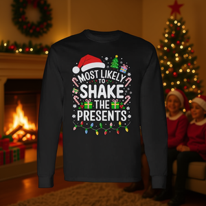 Camiseta de manga larga con estampado de Navidad, ideal para regalar, ropa familiar para las fiestas - Product Image 3