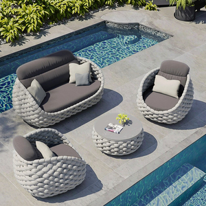 Outdoor Rattan <b>Set</b>, Hotel Outdoor Furniture, Garden Furniture, Aluminum Outdoor <b>Sofa</b>, Modern Woven Patio <b>Set</b> - Product Image 1