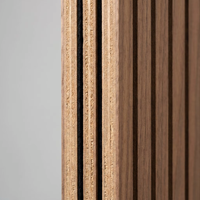 Panneau mural acoustique rainuré en MDF sur mesure, placage bois, insonorisant, pour affichage et décoration en magasin et showroom