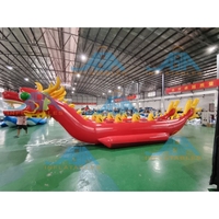 8 à 14 sièges bateau remorquable aqua gonflable double voie Dragon boat Water Park nouveaux bateaux dragons gonflables à vendre