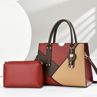 Ensemble de 2 sacs à main tendance bicolores, sacs à bandoulière décontractés, grande capacité, sacs pour femmes