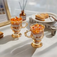 Premium Kaffeetassen-Gelee-Wachskerze im Klarglas Duftkerze für Büro-Schreibtisch Schlafzimmer Nachttisch Ornament Dekoration