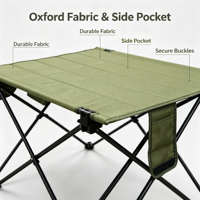Table pliante légère en tissu Oxford, portable, pour le camping et les pique-niques en plein air